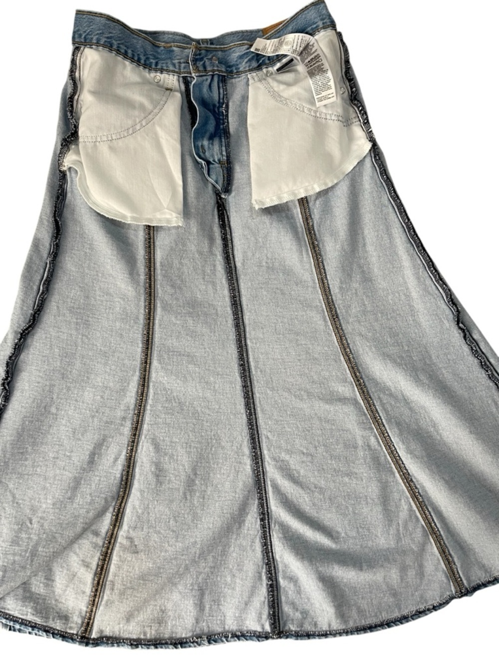 Levi's Women’s Size 28 Midi Rise Fit Flare Denim Skirt Light Blue - Picture 8 of 16